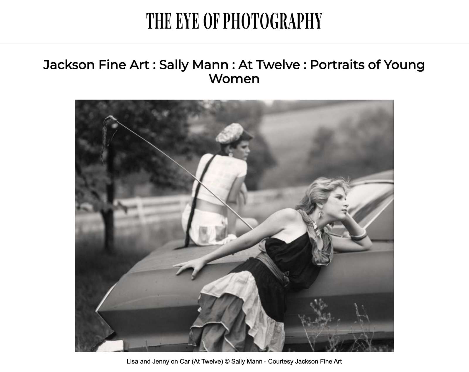 Jackson Fine Art: Sally Mann: At Twelve: Portraits of Young Women