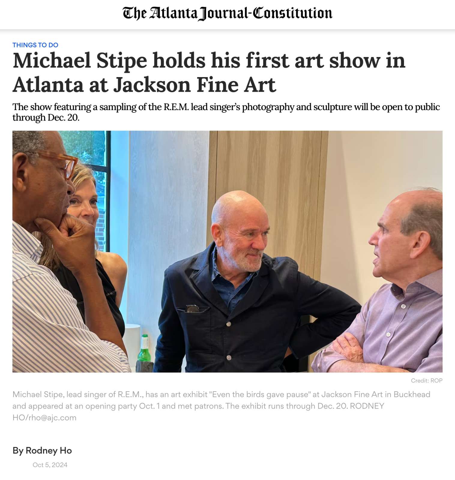 Michael Stipe holds his first art show in Atlanta at Jackson Fine Art