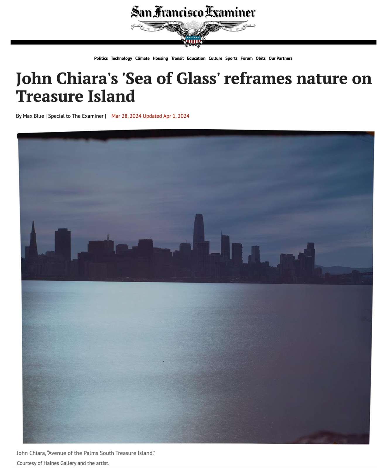 John Chiara's 'Sea of Glass' reframes nature on Treasure Island