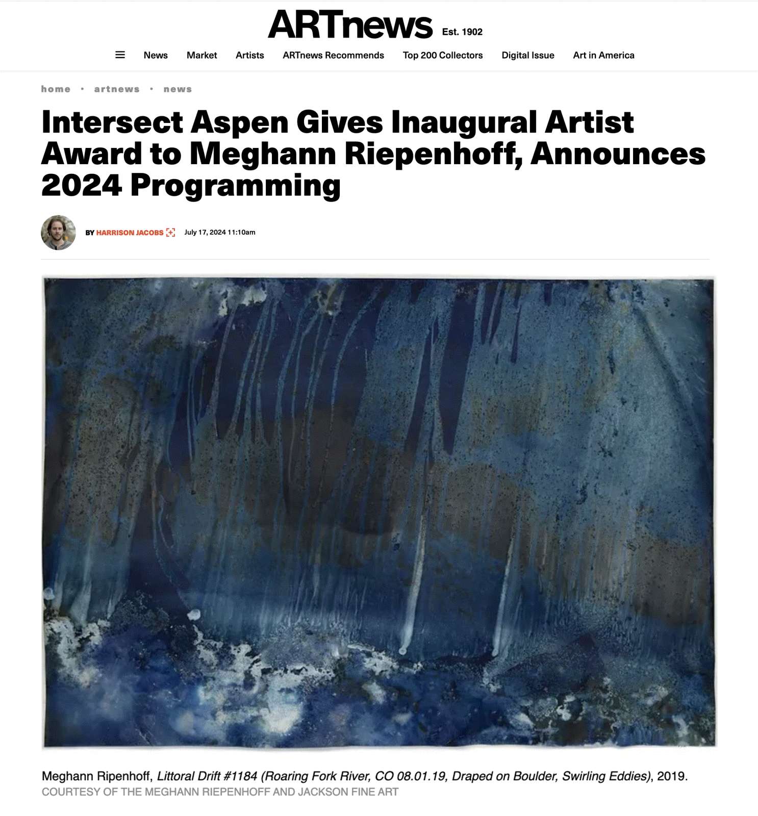 Intersect Aspen Gives Inaugural Artist Award to Meghann Riepenhoff, Announces 2024 Programming