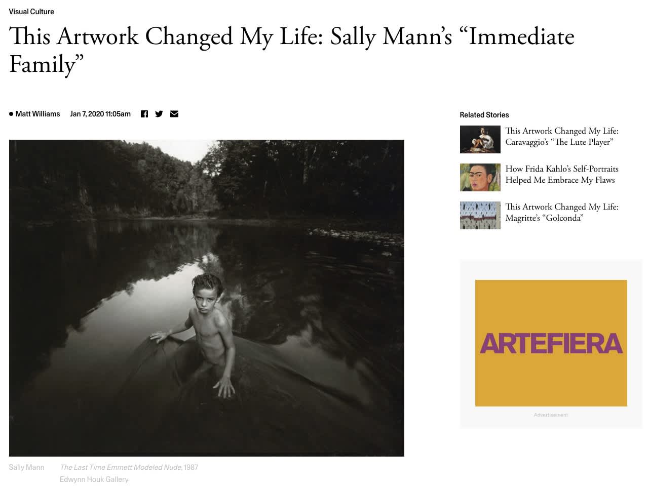 This Artwork Changed My Life: Sally Mann’s “Immediate Family”