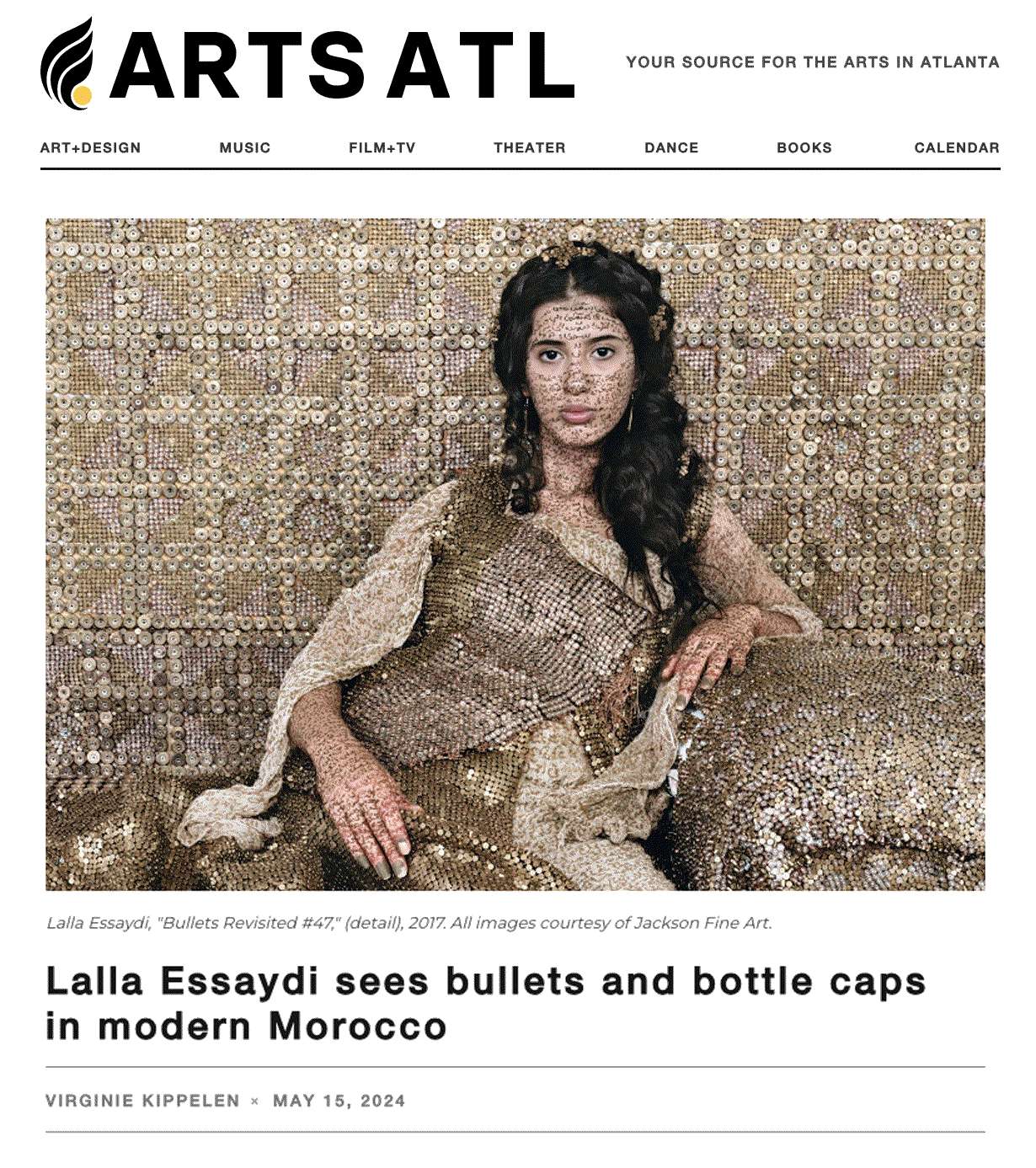 Lalla Essaydi sees bullets and bottle caps in modern Morocco