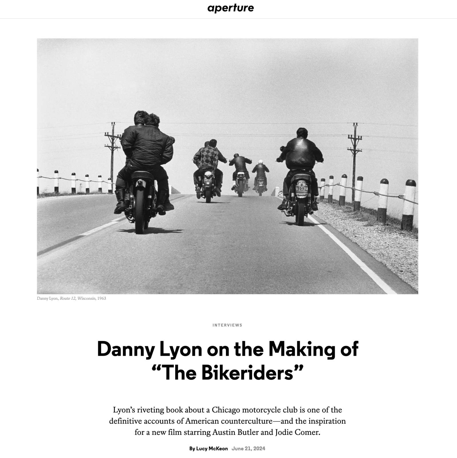 Danny Lyon on the Making of “The Bikeriders”