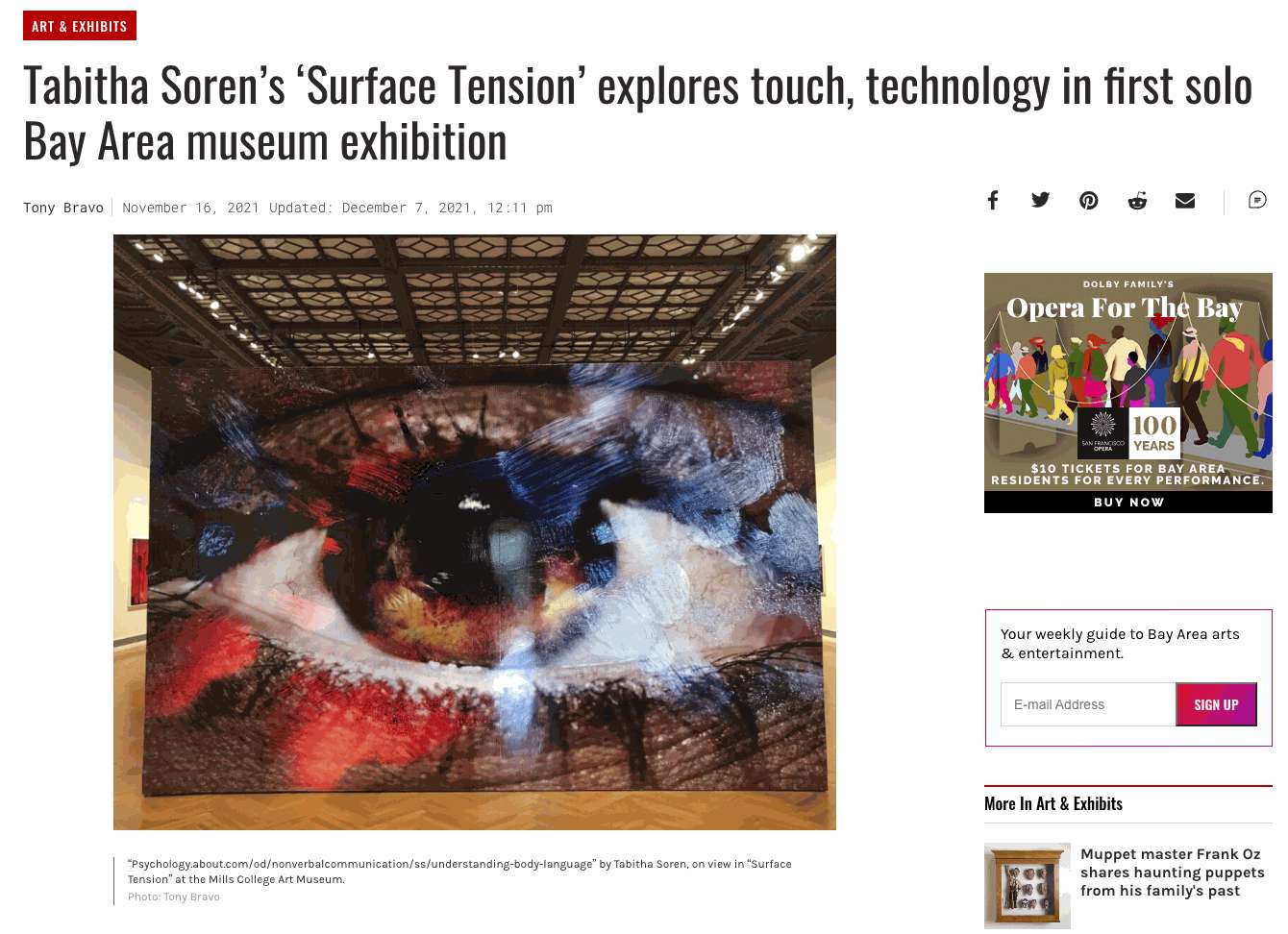 Tabitha Soren’s ‘Surface Tension’ explores touch, technology in first solo Bay Area museum exhibition