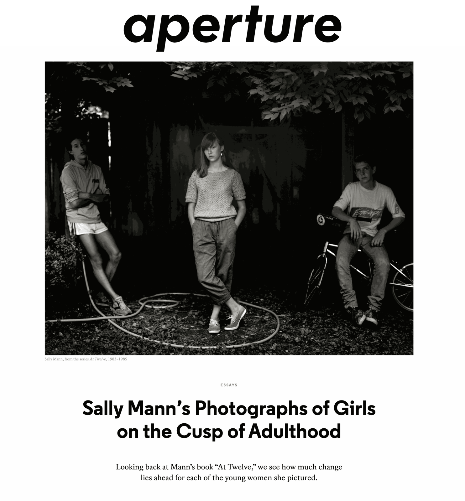 Sally Mann’s Photographs of Girls on the Cusp of Adulthood