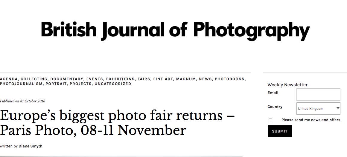 Europe’s biggest photo fair returns – Paris Photo, 08-11 November