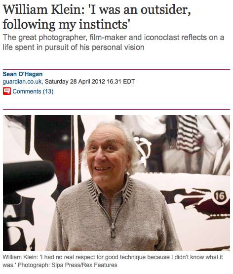 William Klein interviewed by The Guardian