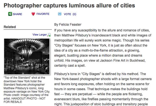 Review of our Matthew Pillsbury Exhibition