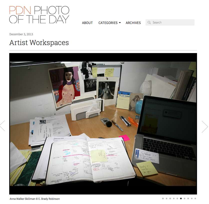 E. Brady Robinson photographs Anna's desk for her new book, featured on PDN's Photo of the Day