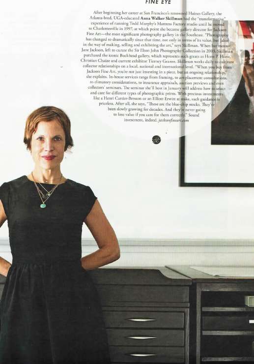 Owner of Jackson Fine Art, Anna Walker Skillman, featured in The Atlantan