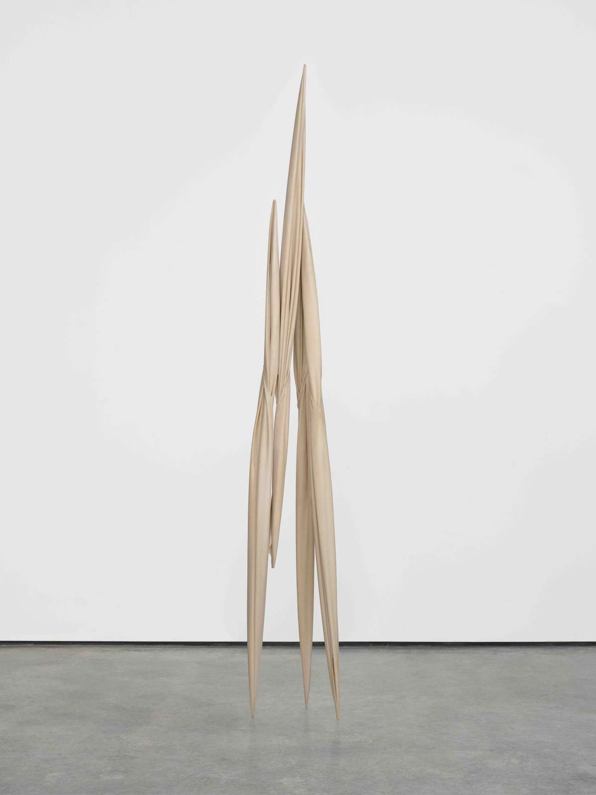Eli Ping, ' Monocarp I', 2025, Cotton and resin, 268 x 25.4 x 35.6 cm. Courtesy of the artist and Bernheim London/Zürich. Photo: Nicholas Venezia.