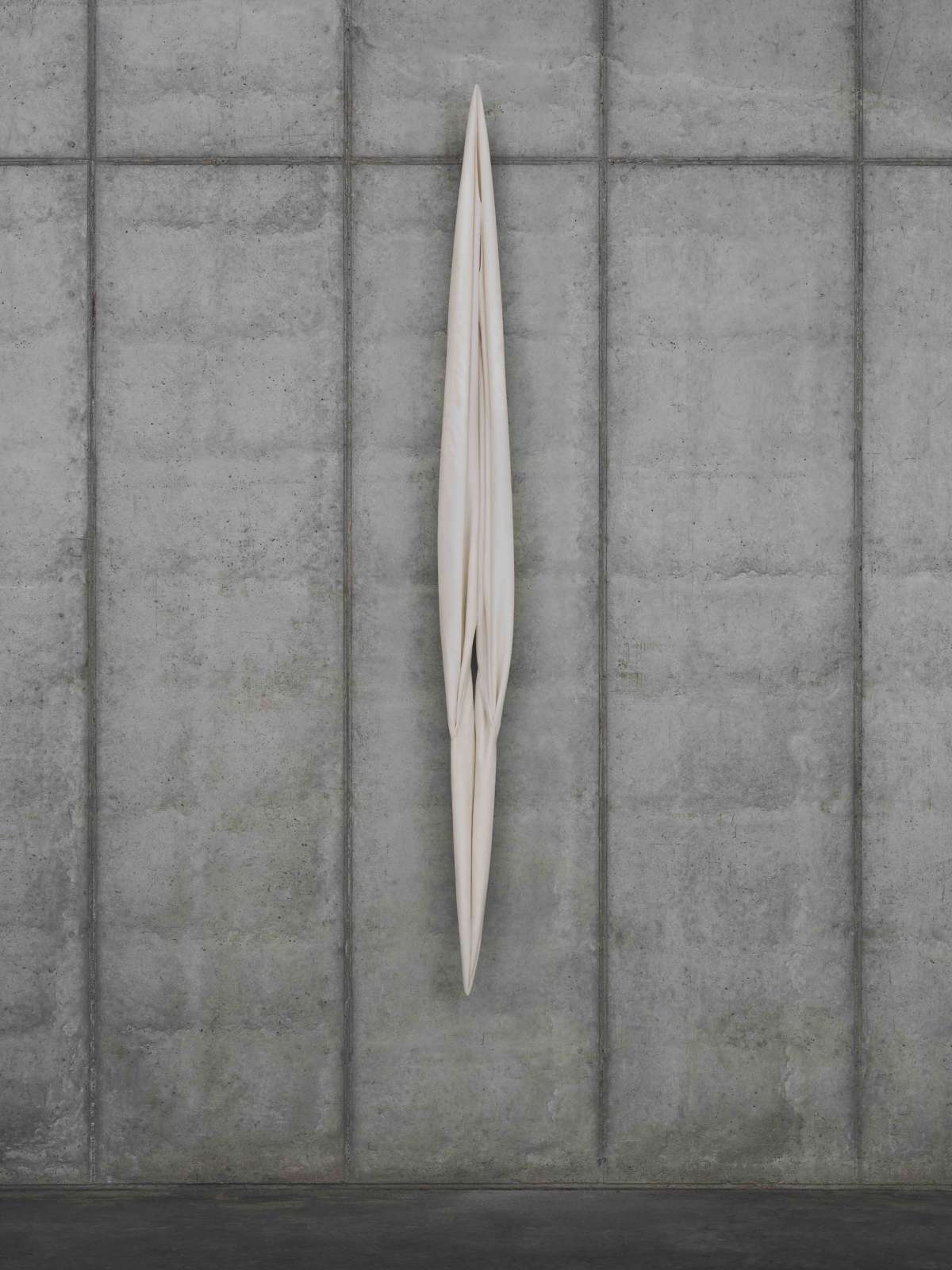 Eli Ping, 'Mote', 2025, Cotton and resin, 214 x 20 x 14cm. Courtesy of the artist and Bernheim London/Zürich. Photo: Nicholas Venezia