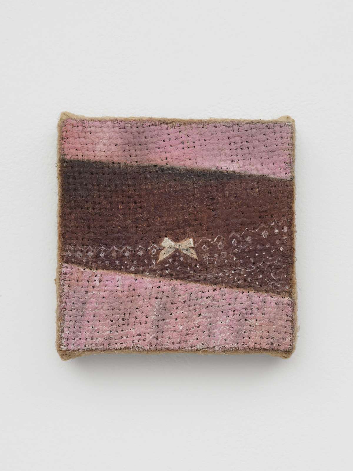 Katelyn Eichwald, 'They Say You Were Something In Those Formative Years', 2025, Oil on burlap, 10.2 x 10.2 cm. Courtesy of the arist and Cob Gallery
