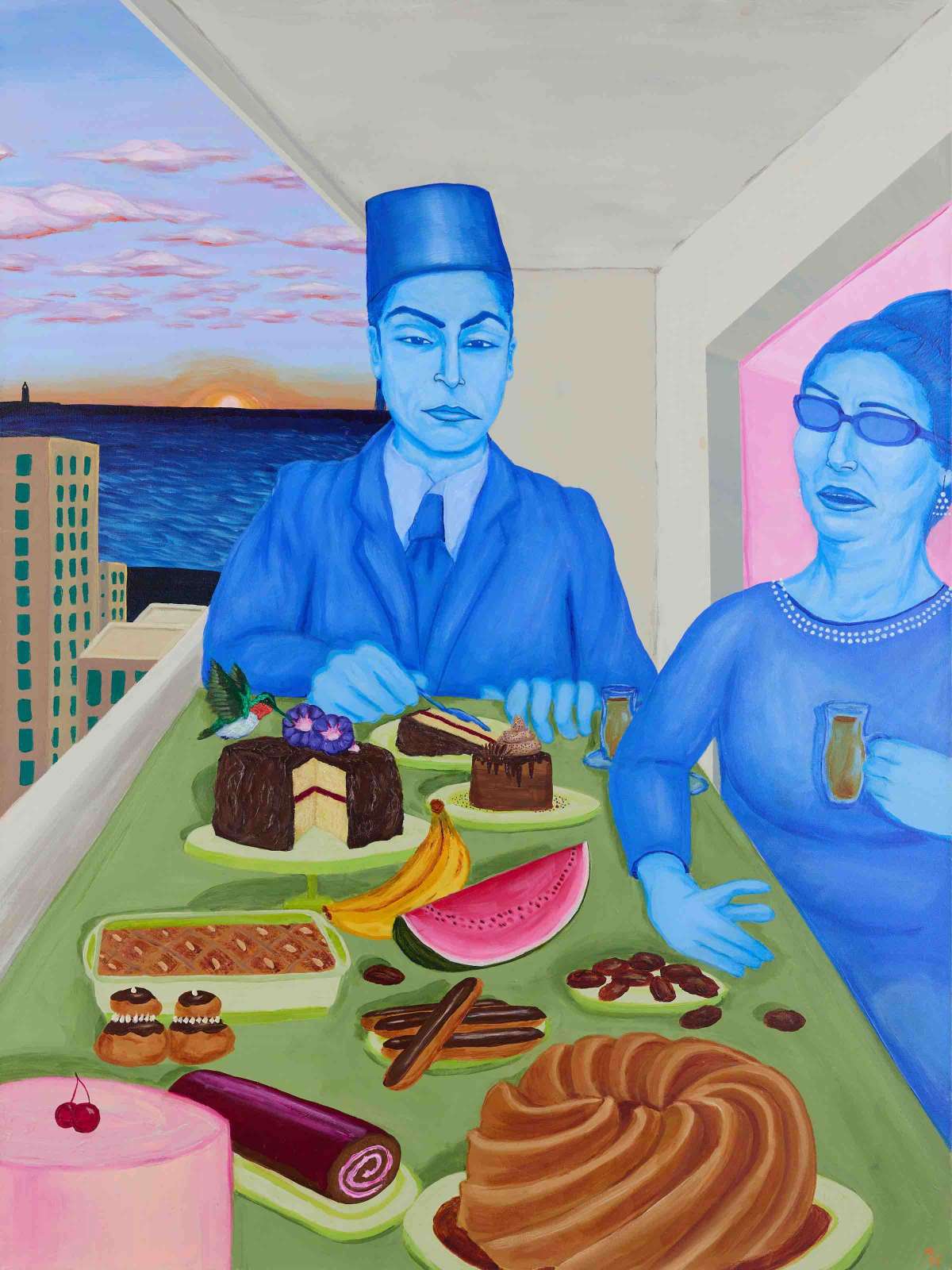 Massoud Hayoun, 'Alexandria, Momentarily', 2024, Acrylic on canvas, 121.9 x 91.4 cm. Courtesy of the artist and Larkin Durey.