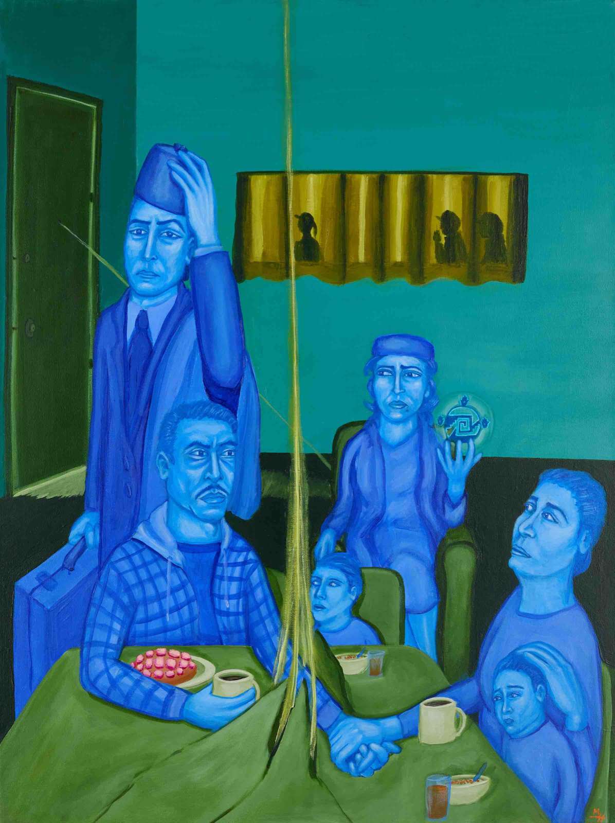 Massoud Hayoun, 'Anatomy of a Raid', 2025, Acrylic on canvas, 101.6 x 76.2 cm. Courtesy of the artist and Larkin Durey.