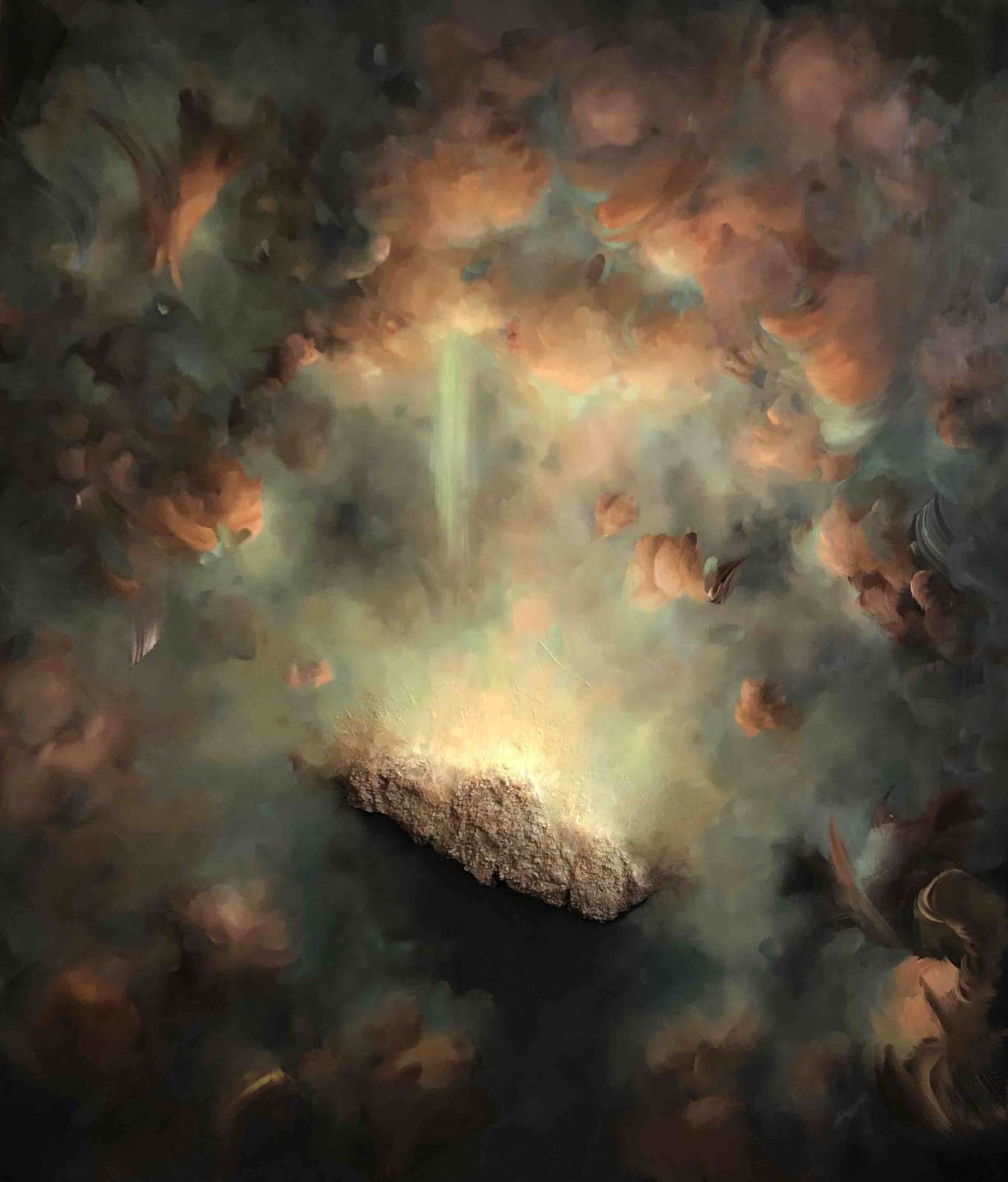 Gaia Ozwyn, 'Free Fall (Cradle Me)', 2024, Oil and concrete on linen, 190 x 160 cm, Courtesy of the artist and lbf Contemporary.