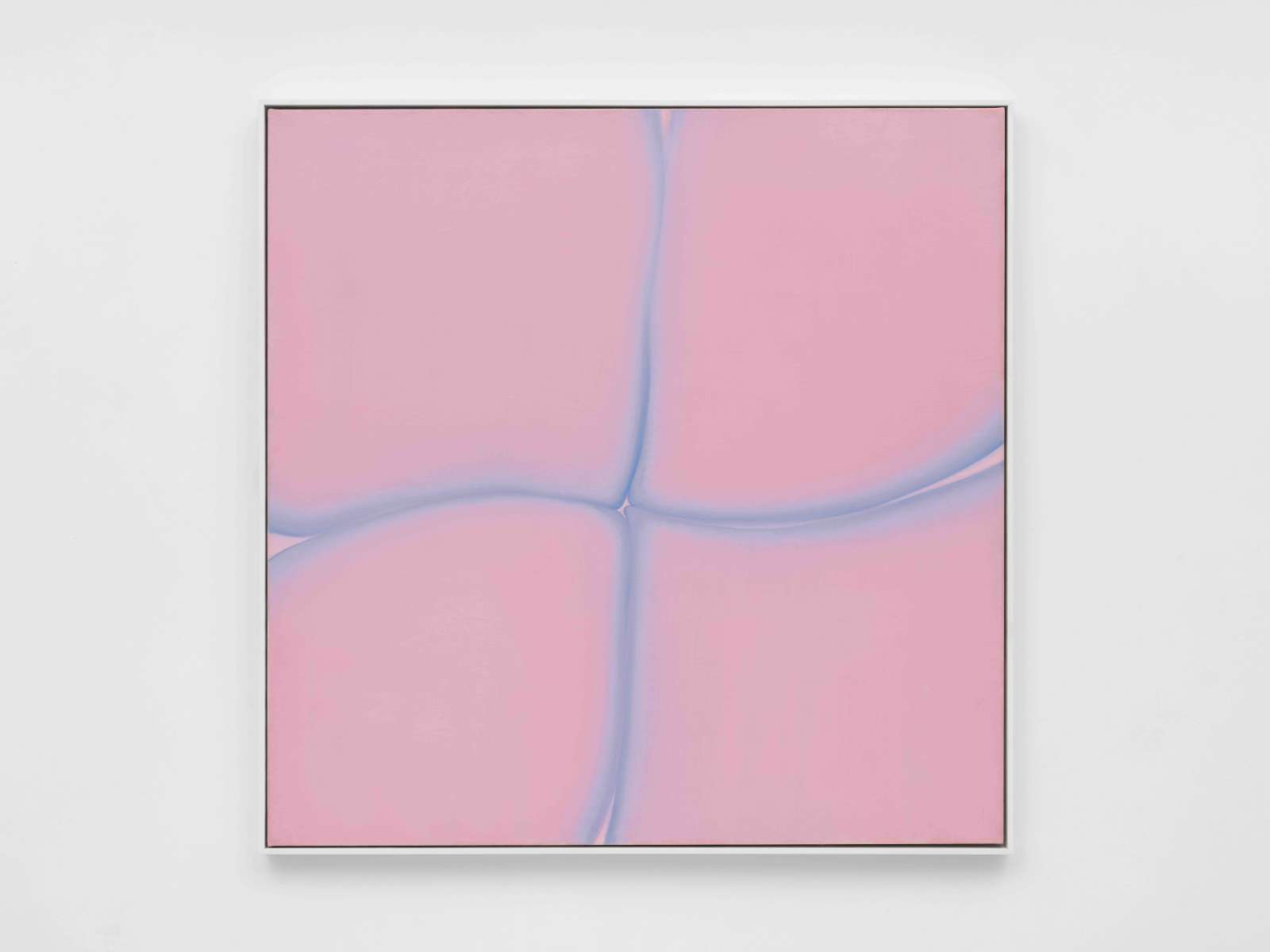 Huguette Caland, 'Pink Feeling Blue', 1973, Oil on linen, 148.6 x 149.8 cm