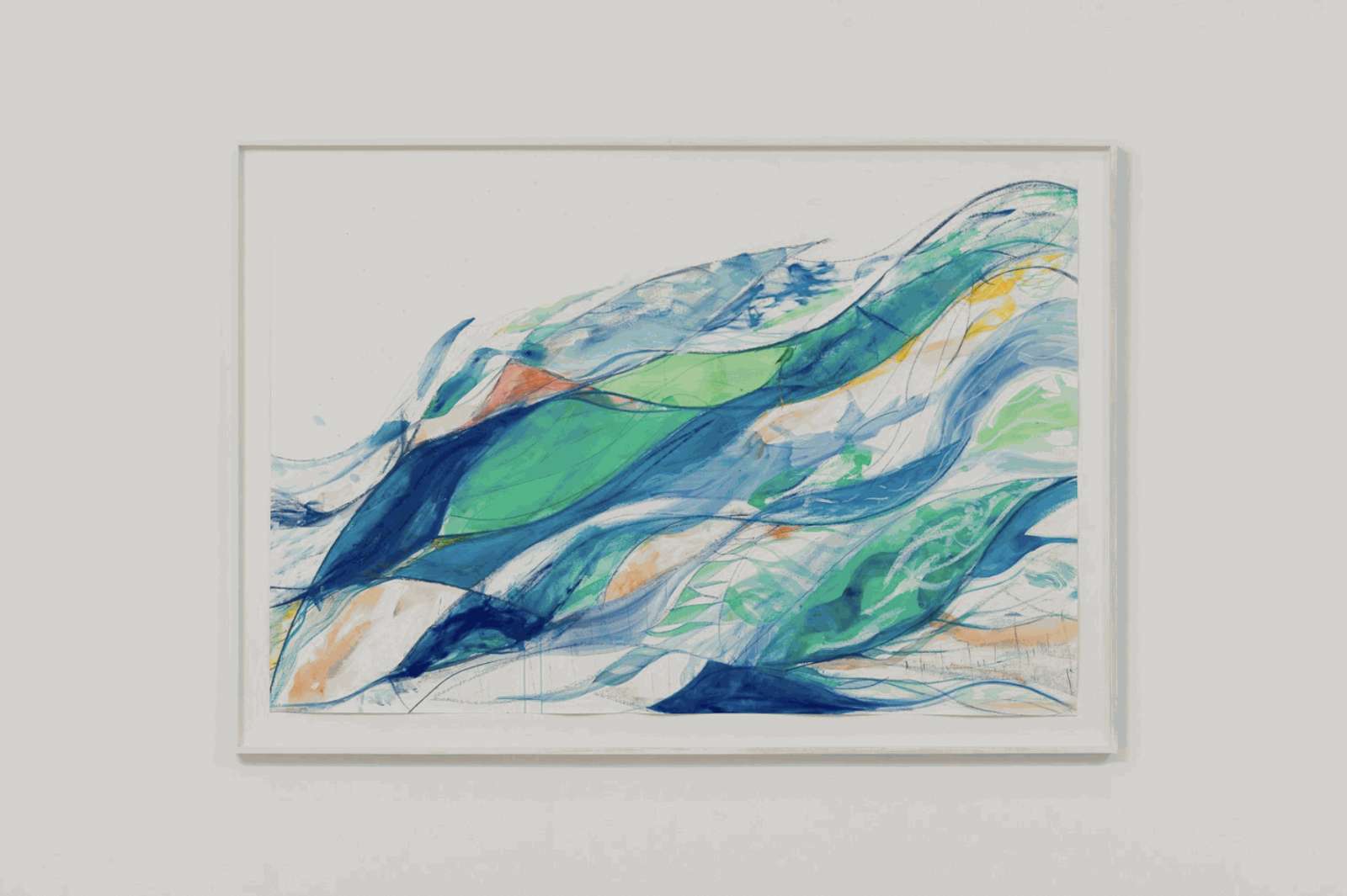 Ro Robertson, 'The Plunge II', 2025. Gouache, graphite and ink stick on paper, 114 x 164 cm. Courtesy of the arist and Maximillian William