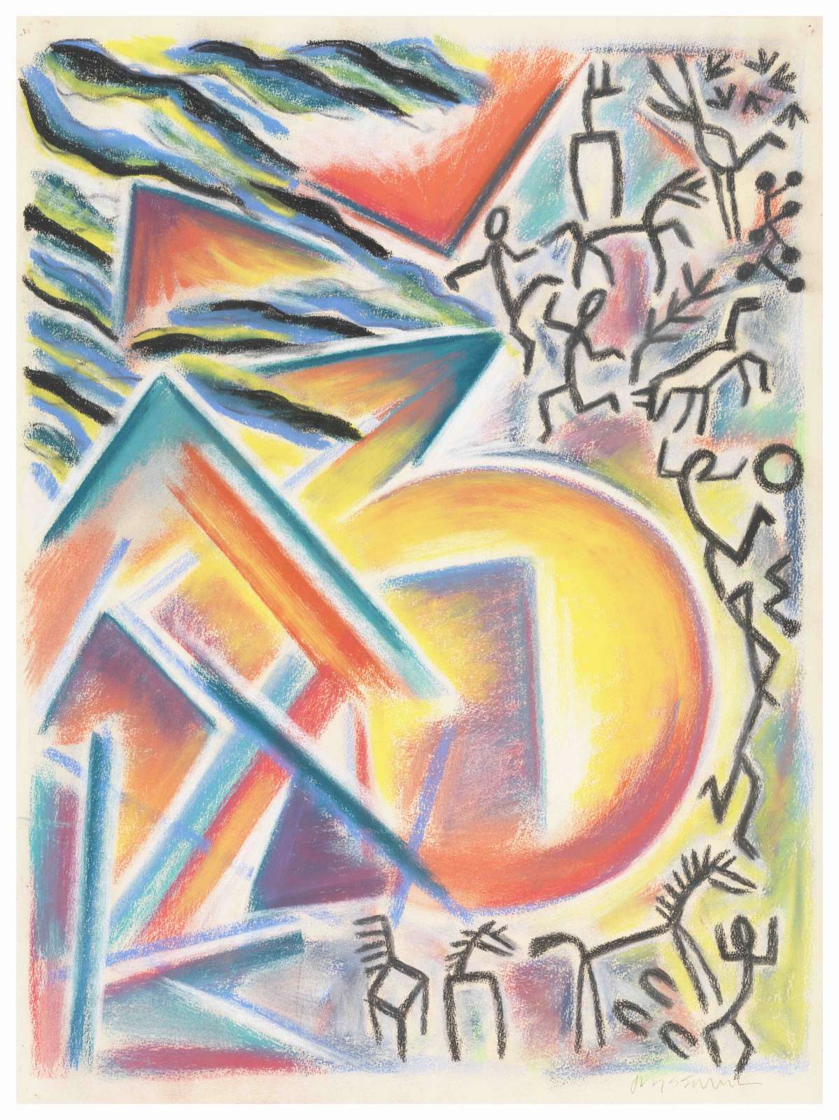 Jaune Quick-to-See Smith, 'Petroglyph Park', 1987. Pastel on paper, 76.1 x 56.4cm. Courtesy the artist and Stephen Friedman Gallery, London and New York.