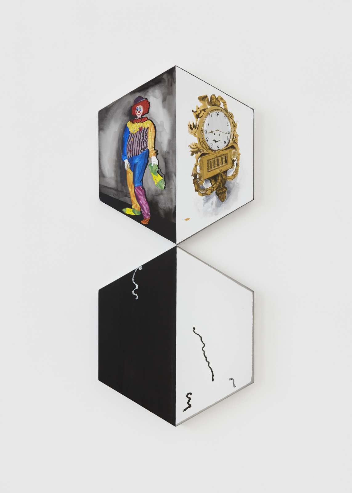'Did You Mean Clock', 2024–2025. Acrylic and egg-oil emulsion on canvas, 122 x 53 cm