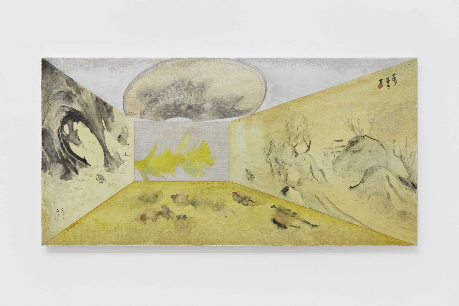 'Lighthearted Painting Inspired by Others', 2025. Watercolour on linen, 40.5 x 81 cm