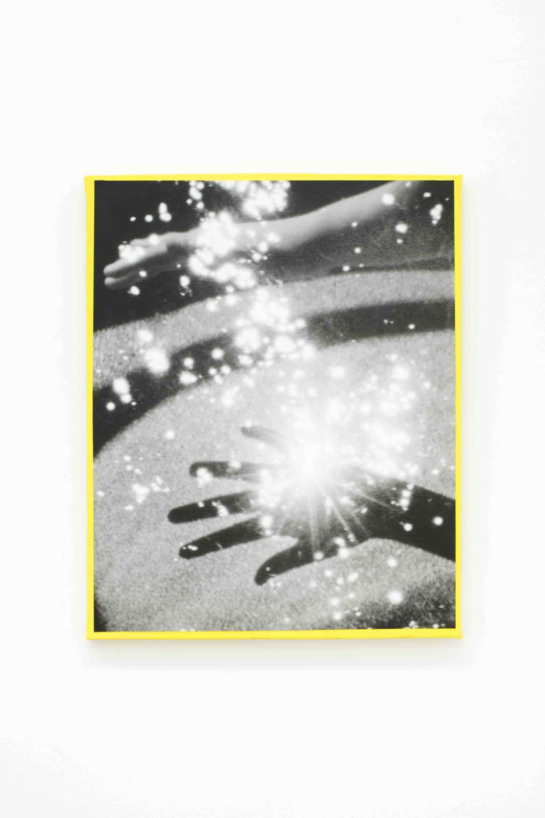 Anna Higgins, 'Light (Afterimage)', 2025, multiple exposure black and white film on etching paper, archival varnish, acrylic ink on canvas, 50 x 40 cm. Photography by Matt Spour. Courtesy of the Artist and IONE & MANN.