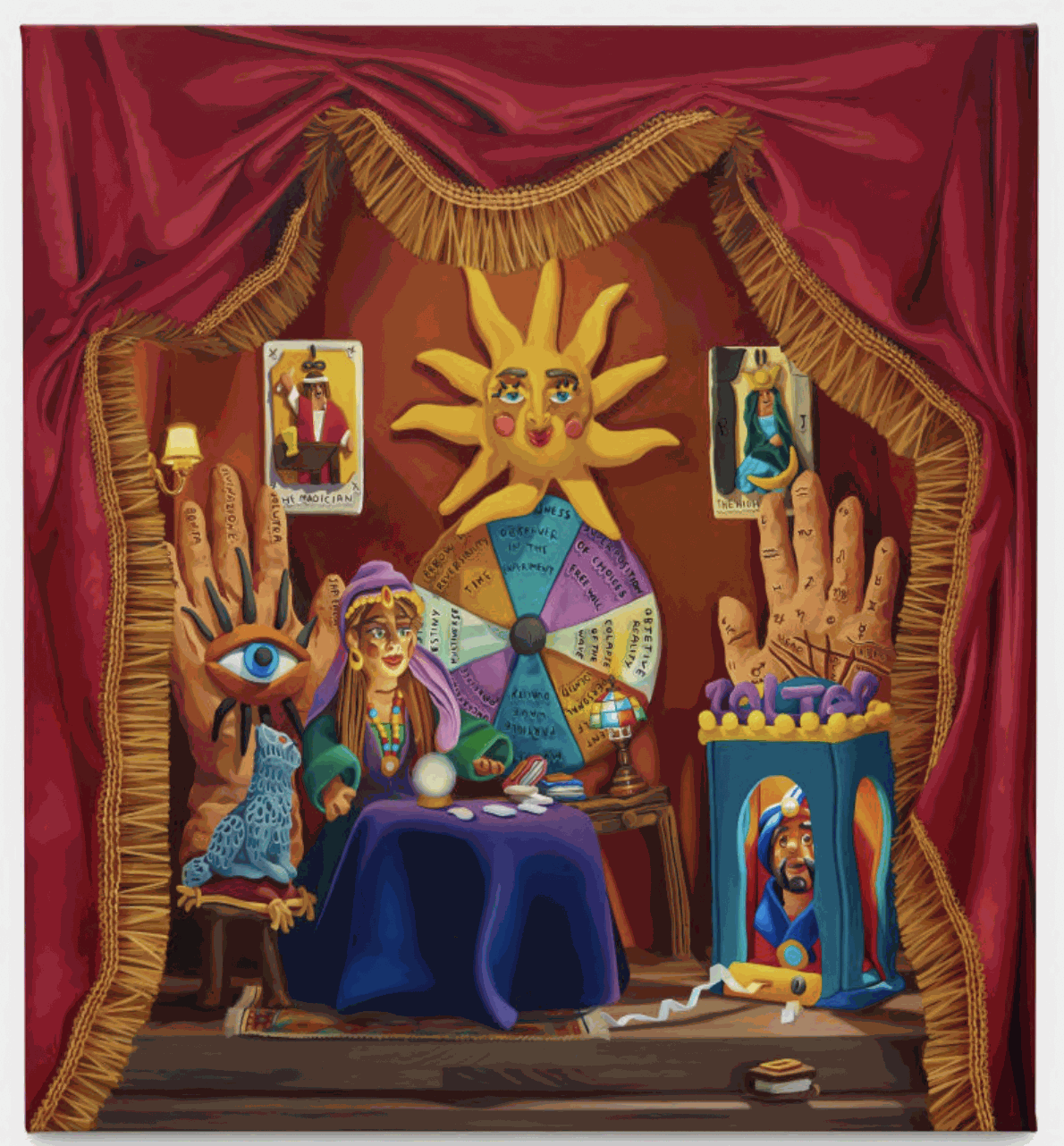Natalia Ocerin, 'Fortune teller', 2025, oil on linen, 80 x 80 cm. Courtesy of the arist and Gallery Rosenfeld.