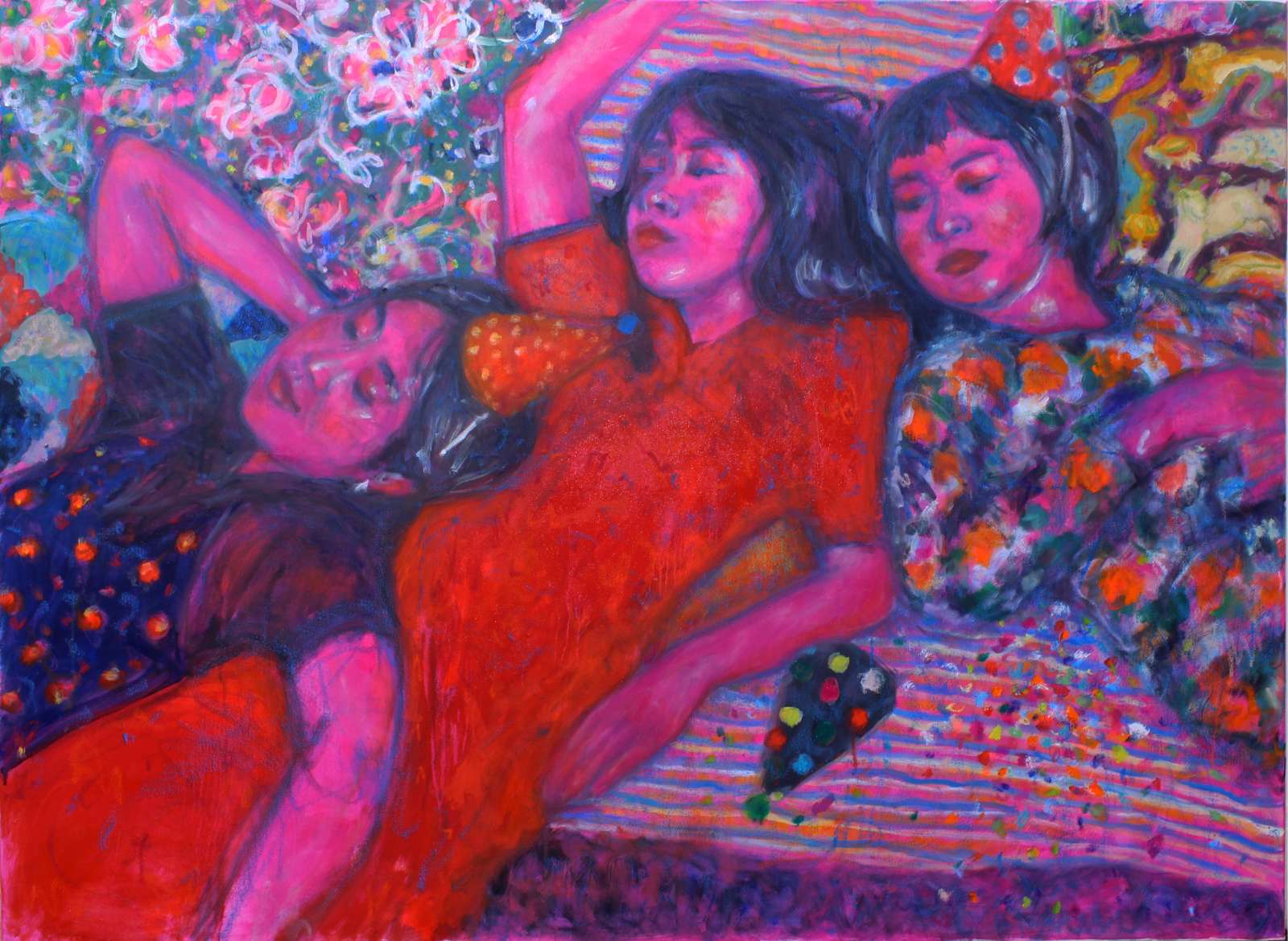 Caroline Wong, Sugar Slump, 2022, Acrylic, oil and oil pastel on canvas, 120 x 90 cm