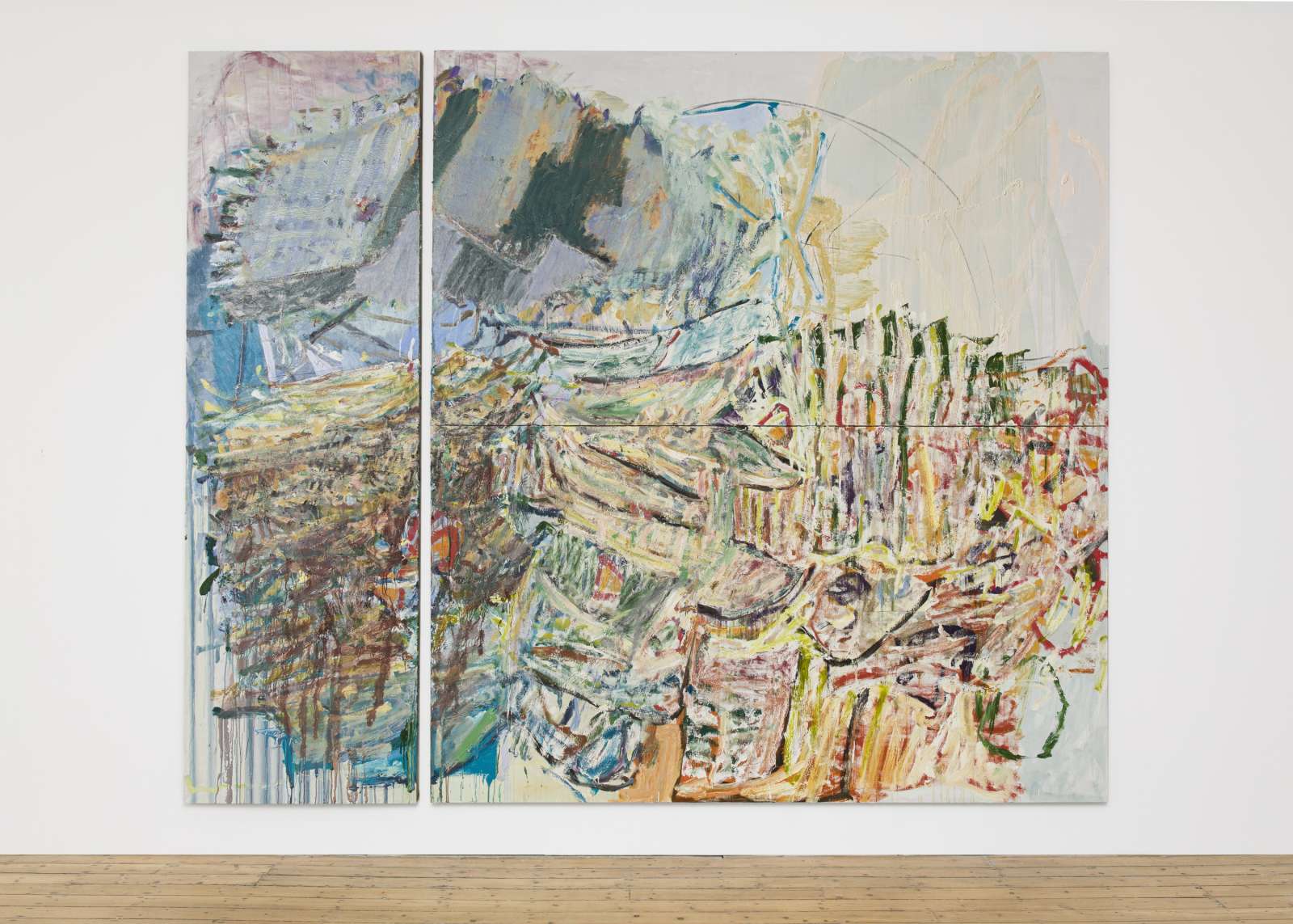 Pam Evelyn, Promised Land, 2022. Oil on linen, Triptych, 320 x 390cm