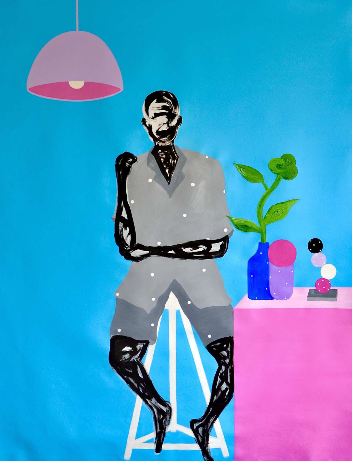 Abe Ogunlende, Stand for Something, 2021. Acrylic on canvas, 128 x 158cm
