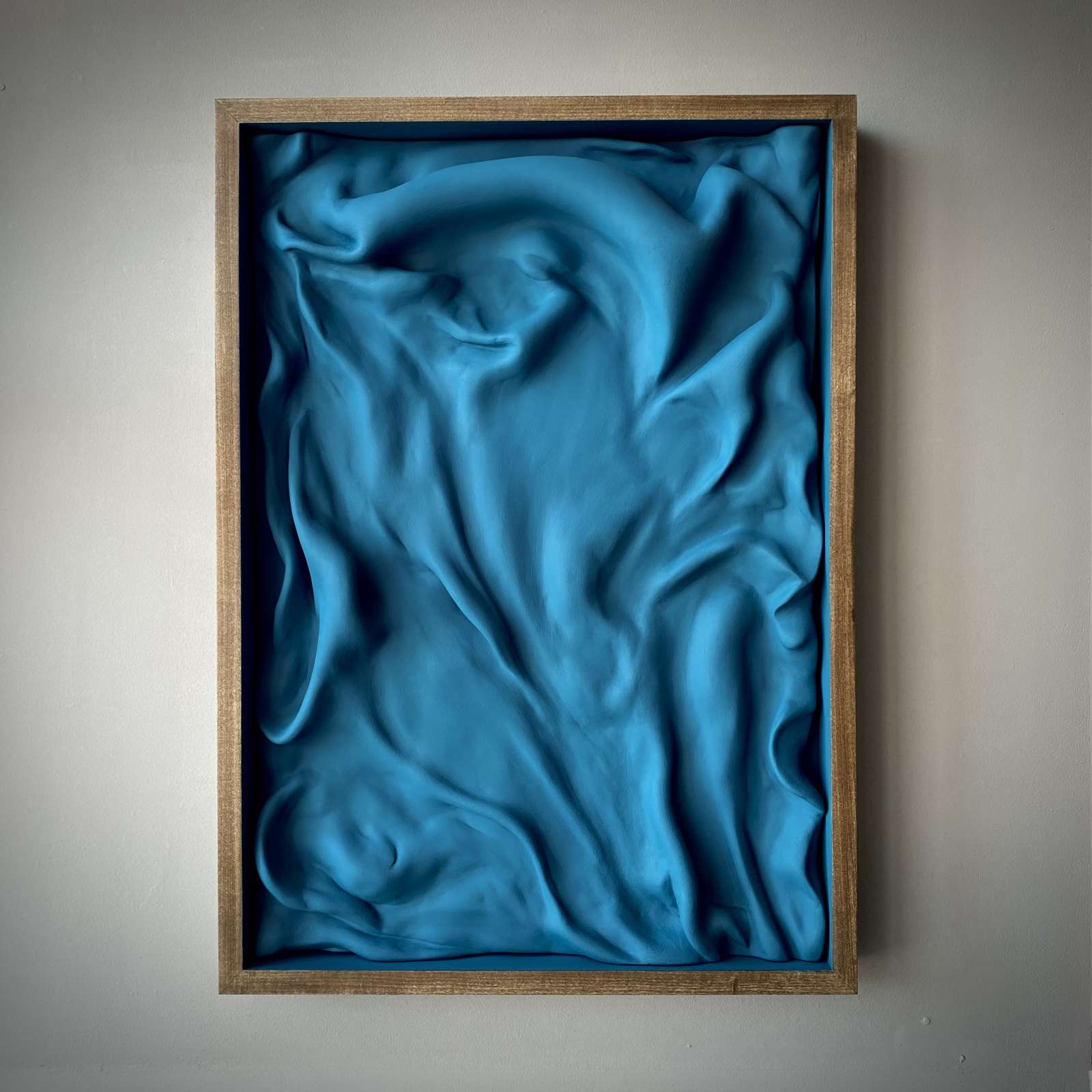 Richard Stone, maris, 2022, Keramiplast, paint, hand finished tulip wood frame, dark oak finish, 70 x 50 x 6 cm