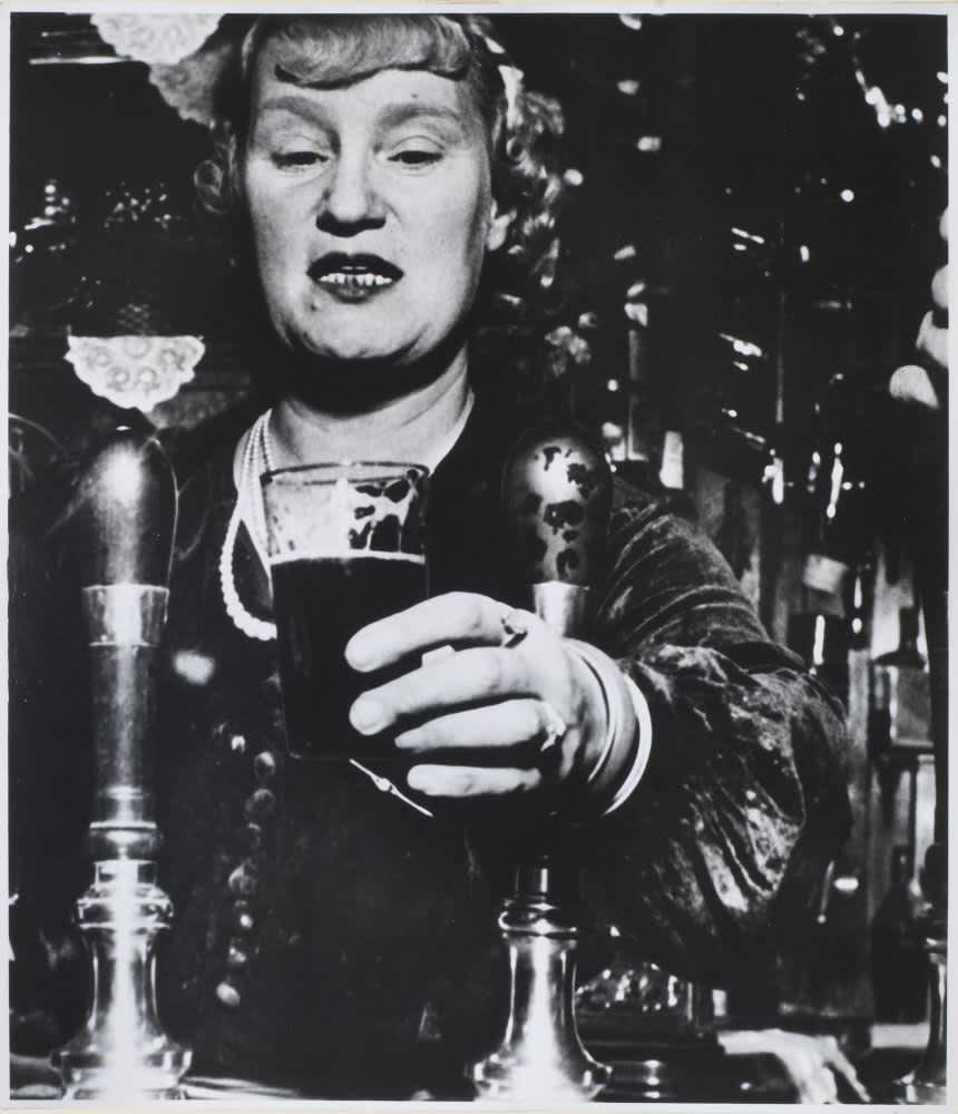 Bill Brandt, Barmaid at the Crooked Billet, Tower Hill, London, 1939, Oversized Gelatin Silver Print, 51.7 x 44.7 cm