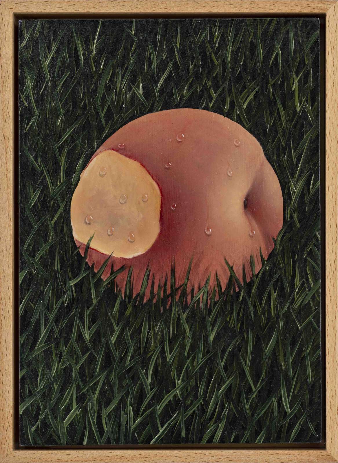 Natalia Gonzalez Martin, Four states of matter: Engraved, 2021, Oil on wood, 21 x 14 cm