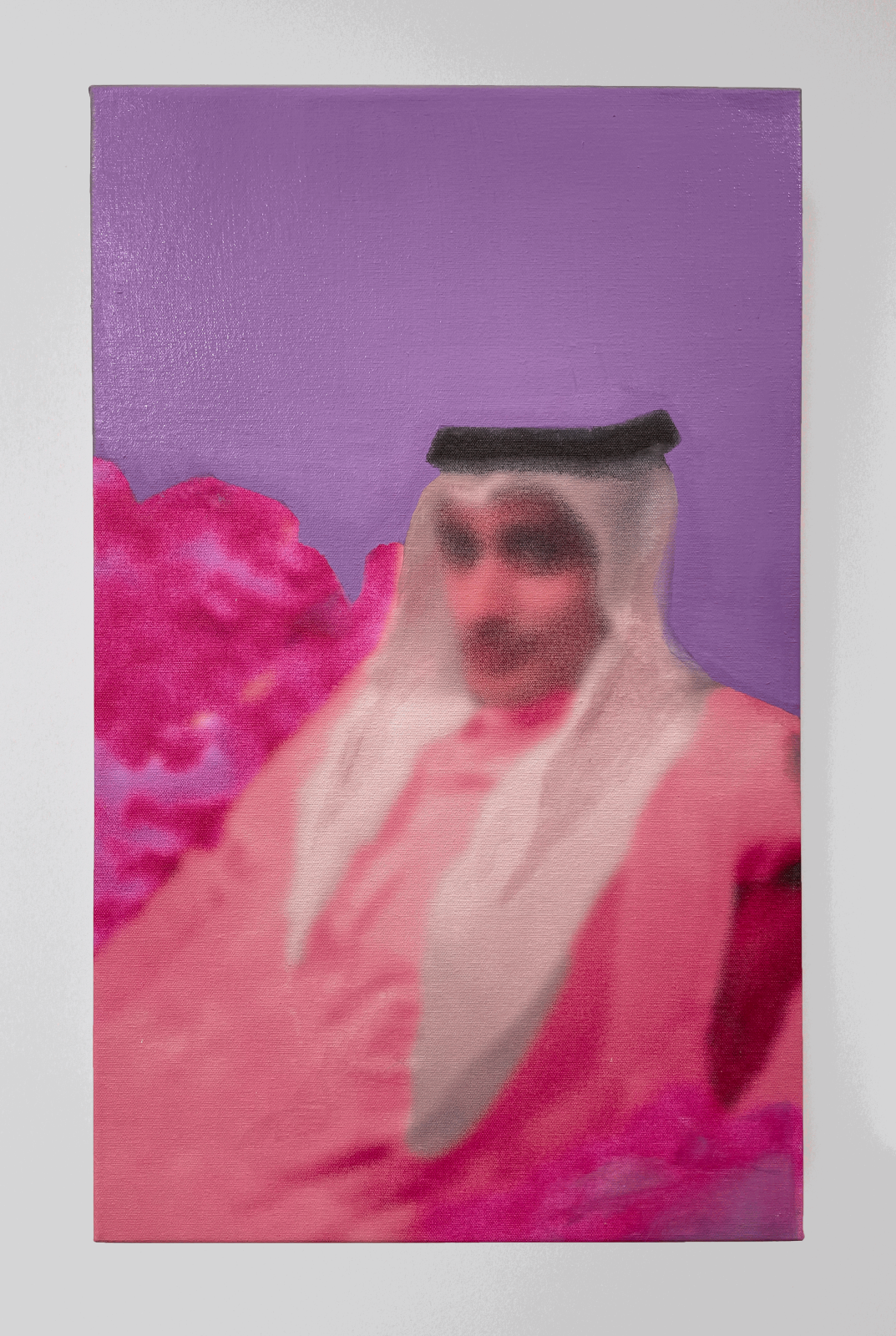 Hawazin Al-Otaibi, Dreamy, Experimental printmaking and acrylic on canvas, 41 x 66 cm