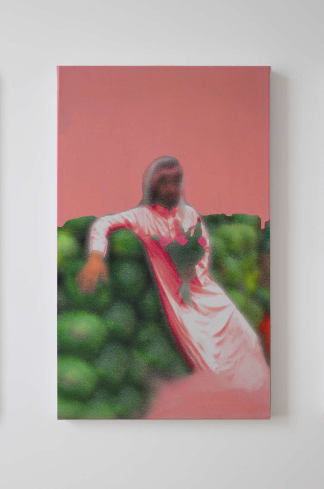 Hawazin Al-Otaibi, Watermelon, Experimental printmaking and acrylic on canvas, 41 x 66 cm
