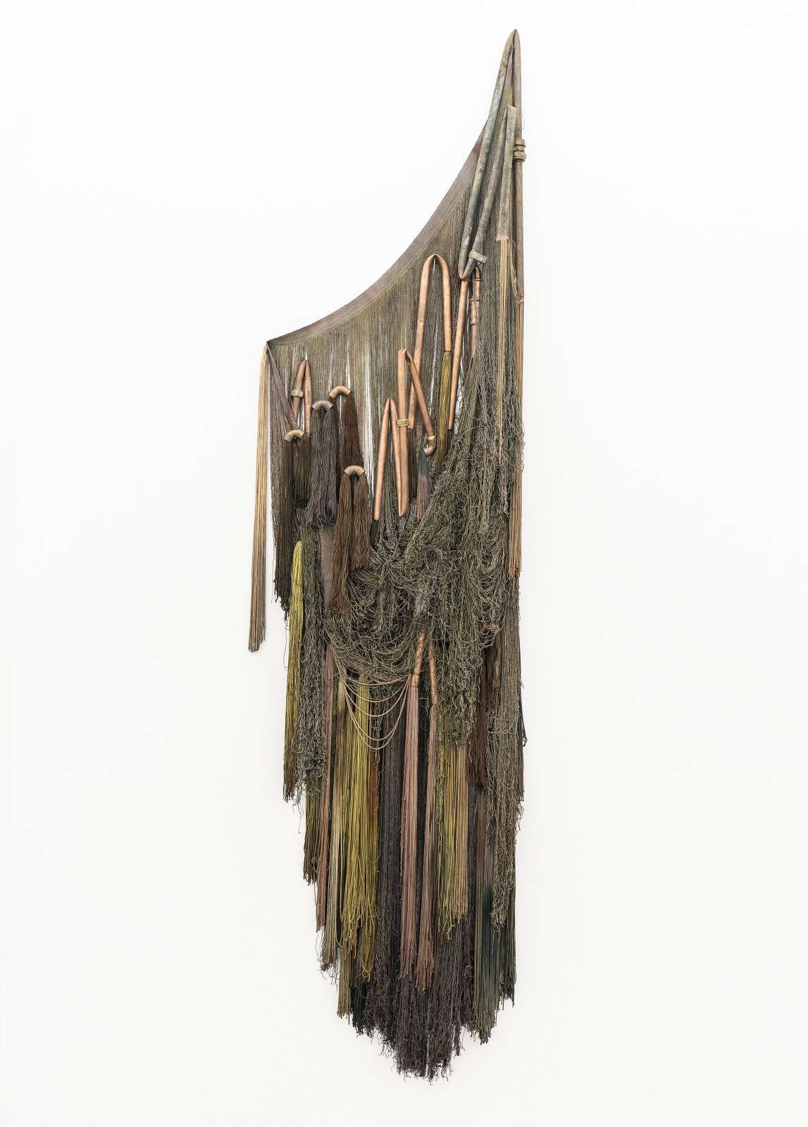 Nour Jaouda, Untitled, 2021. Hand-dyed cotton, Copper