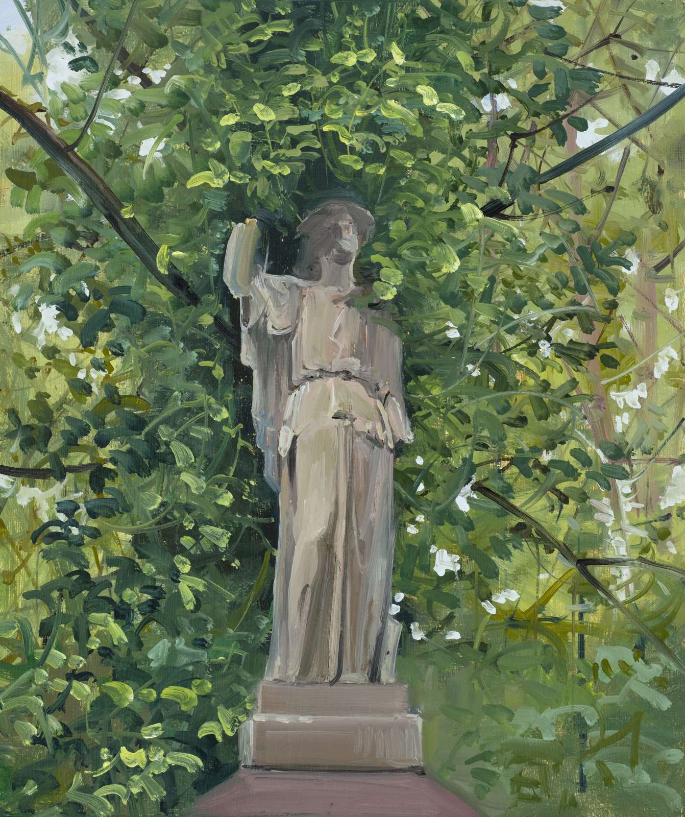 Shibu Natesan, 'Abney Park Cemetery, Stoke Newington, London', 2022. Oil on panel, 30.5 x 25.4 cm, 12 x 10 in.