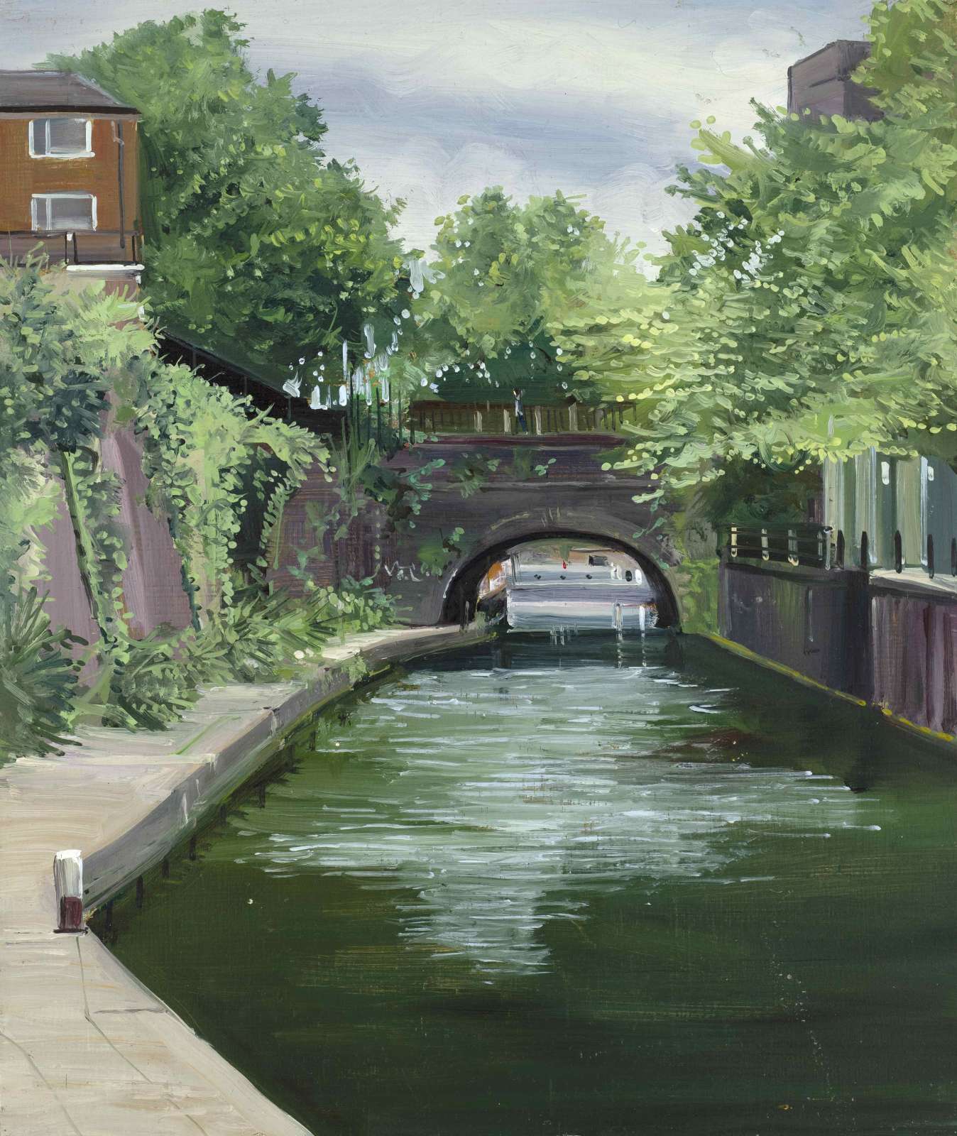 Shibu Natesan, 'Regent Canal, London', 2022. Oil on panel, 30.5 x 25.4 cm, 12 x 10 in.