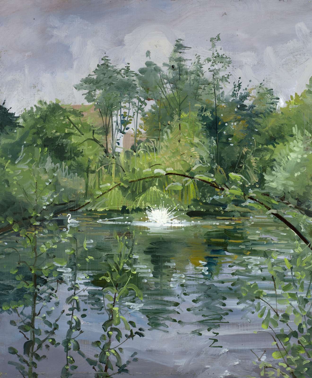 Shibu Natesan, 'Clissold Park', 2022. Oil on panel, 30.5 x 25.4 cm, 12 x 10 in.