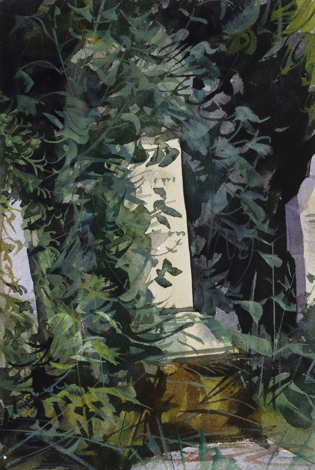 Shibu Natesan, 'Abney Park Cemetery', 2022. Watercolour on paper, 26 x 18 cm, 10 1/4 x 7 1/8 in.
