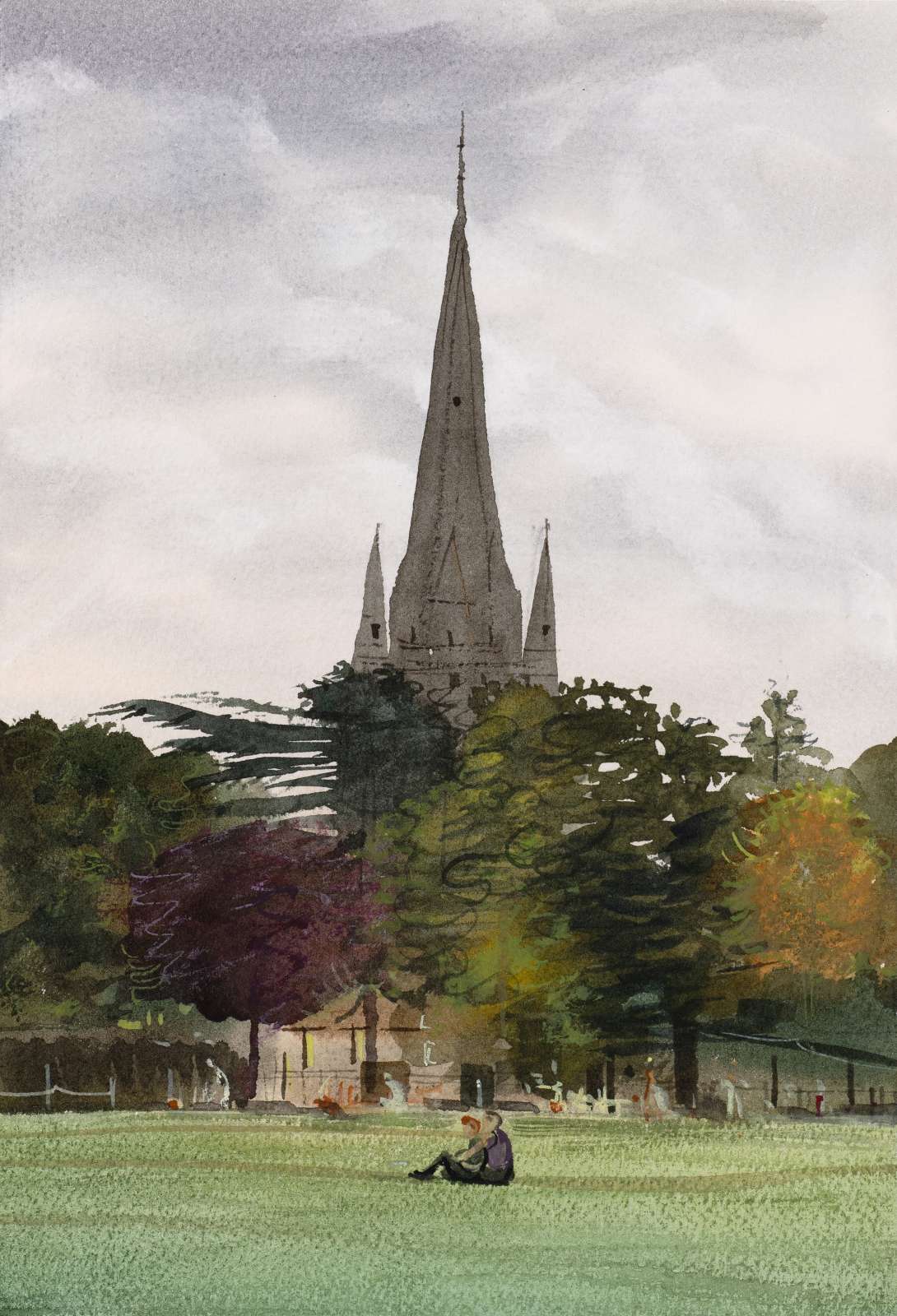Shibu Natesan, 'Clissold Park, London', 2022. Watercolour on paper, 26 x 18 cm, 10 1/4 x 7 1/8 in.