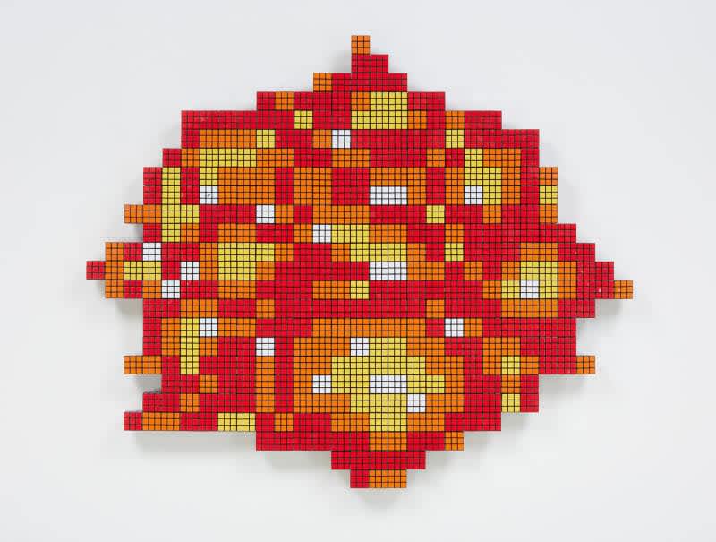 Invader, 'Wipe Out', 2015. Rubik's cubes, 140 cm x 160 cm x 8 cm.