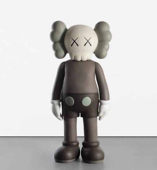 KAWS, 'Four Foot Companion (Brown)', 2009. Painted cast vinyl, 127 cm x 55.88 cm x 35.56 cm.