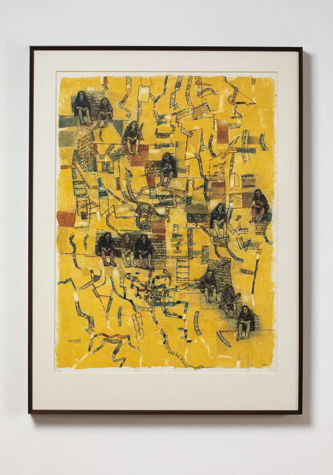 Arpita Singh, 'Men', 2023 . Watercolour on paper, 30 x 22 in.