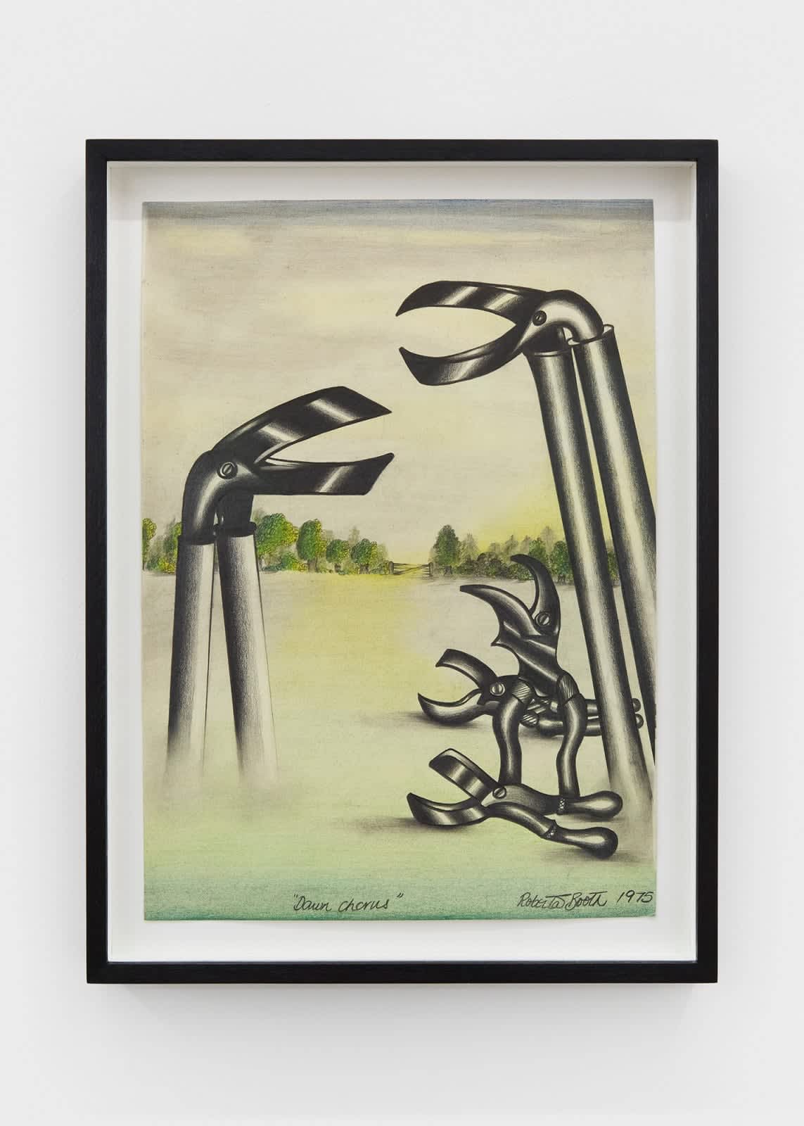 Roberta Booth, 'Dawn Chorus', 1975. Graphite on paper 40.8 x 30.6 cm (framed).