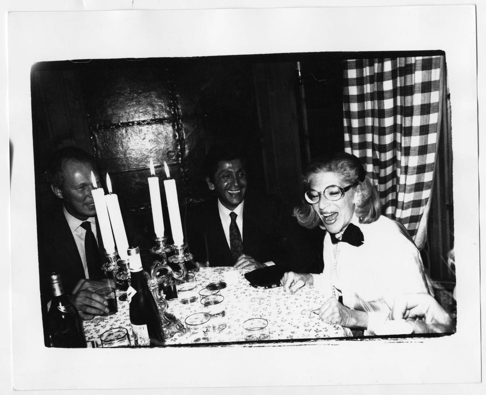 Bob Colacello, 'Prince Victor Emmanuel II, Valentino, Baroness Marie-Hélènede Rothschild, Gstaad', 1980, Vintage gelatin silver print, Image 20,3 x 25,4 cm (8 x 10 in). © Bob Colacello. Courtesy Thaddaeus Ropac