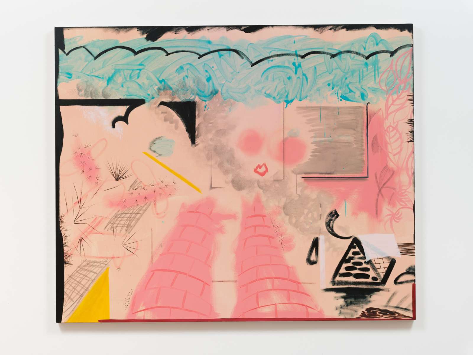 Caragh Thuring, 'Foothills #6', 2023. Acrylic, oil, pigment, graphite power, graphite, charcoal on gessoed linen, 140 x 170 cm. © Caragh Thuring. Courtesy the artist and Thomas Dane Gallery. Photo: Lewis Ronald.