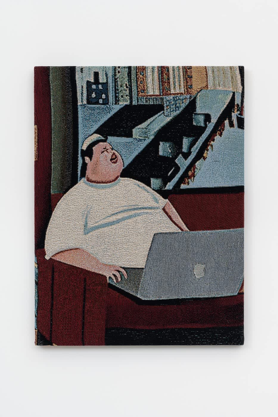 JONAS LUND, Fat Fingers, Big Bucks (2023), Tapestry, 80 x 60 cm, Unique