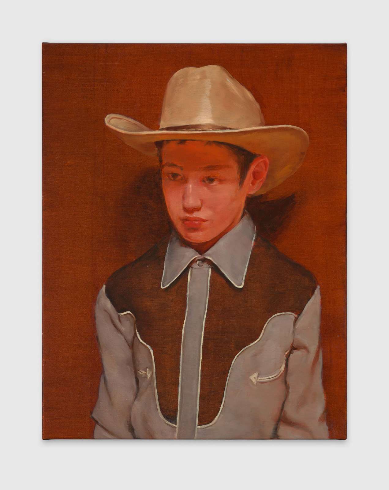 Michaël Borremans, 'The Talent', 2023, Oil on canvas © Michaël Borremans, Courtesy the artist and David Zwirner