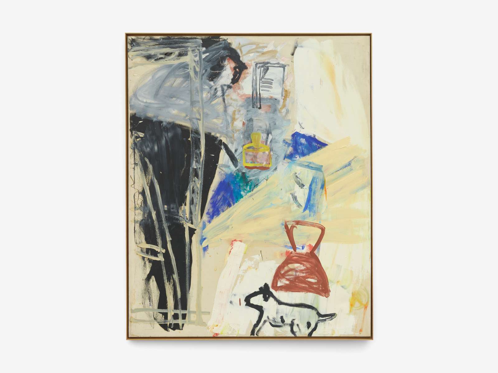 Roy Oxlade, 'Infanta with Black Easel', c. 1989, Oil on canvas, Unframed: 181.5 x 145.2 cm, 71 1/2 x 57 1/8 in, Framed: 186 x 152 cm, 73 1/4 × 59 718 in, (SMG_RO0001)